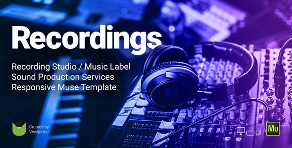 Recordings - 录音室音乐制作Muse模板