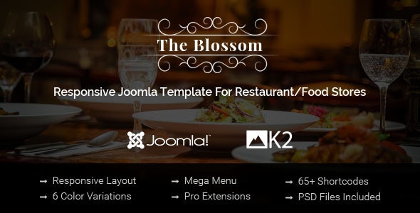 Blossom - 餐馆食品商店Joomla模板