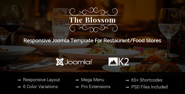Blossom - 餐馆食品商店Joomla模板