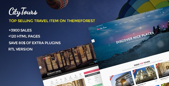 CityTours - Travel and Hotels Site Template