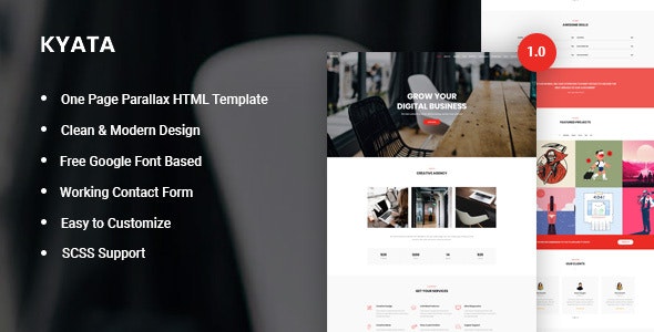 Kyata - 单页响应式视差HTML5模板
