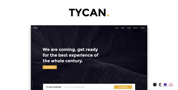 TYCAN - 倒计时网站维护HTML模板