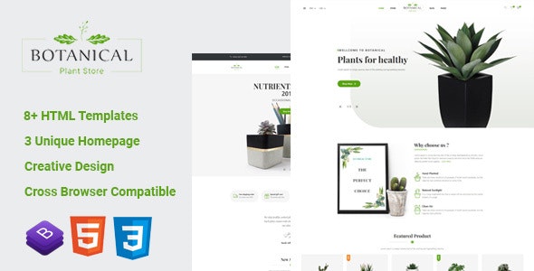 Botanical - 鲜花绿植在线商店HTML5模板
