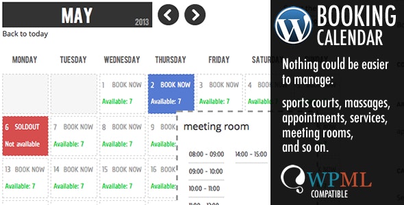 WP Booking Calendar 日历日程预订系统WordPress插件