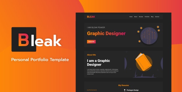 Bleak - 专业个人作品展示HTML模板