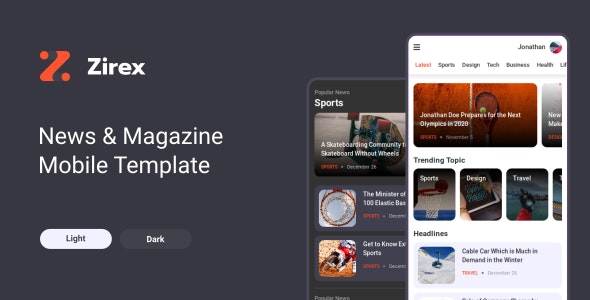 Zirex - 新闻杂志博客手机版HTML模板