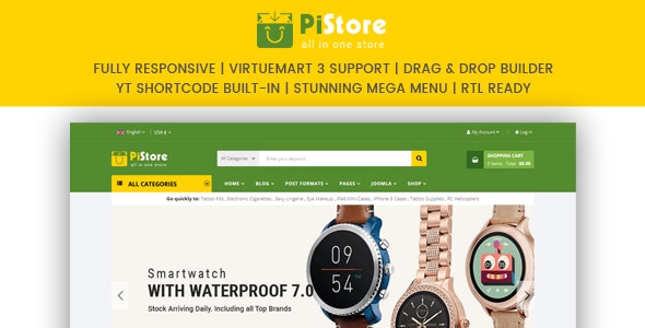 PiStore - 多功能电子商务joomla模板