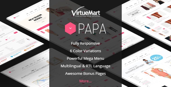 Papa - 响应式多用途VirtueMart模板