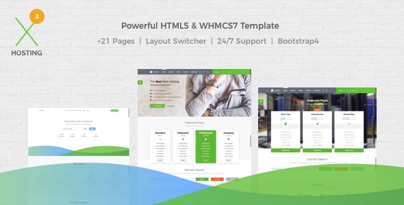 X-DATA - WHMCS7主机域名Web托管HTML5模板