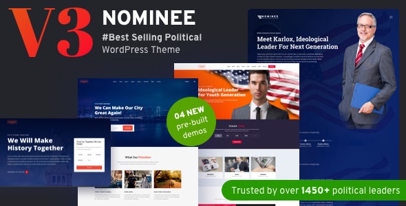 Nominee - 公益慈善政府机构选举模板WordPress主题