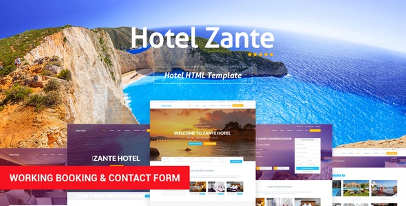 Zante - 酒店度假村客房预约HTML5模板
