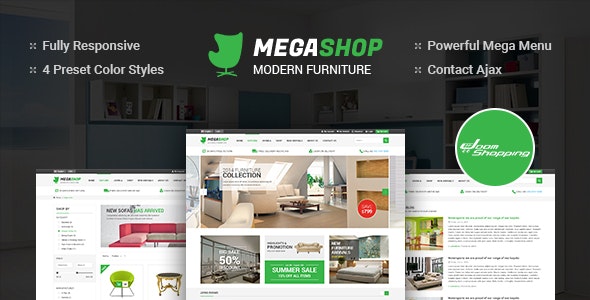 MegaShop - 响应式家具在线商店Joomla模板