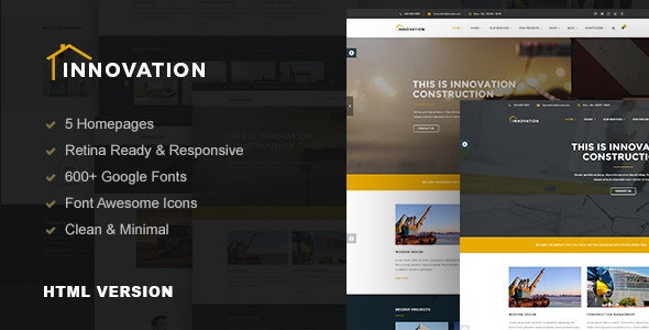 INNOVATION - 建筑装修工程网站HTML5模板