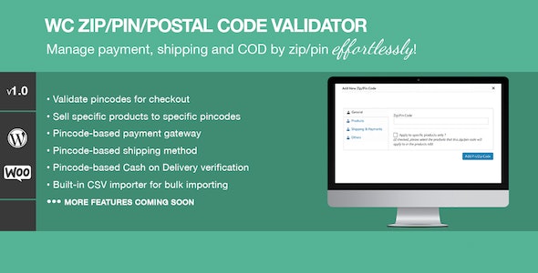 Zip/Pin/Postal Code Validator For WooCommerce 根据邮编区域限制订单
