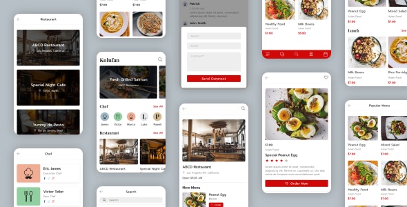 KOLUFAN - 食物餐厅手机端HTML5模板