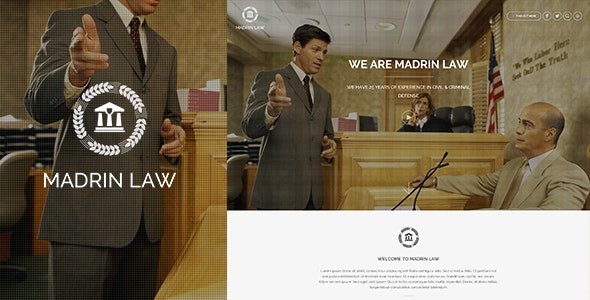 Madrin - 单页律师法务咨询网站HTML模板