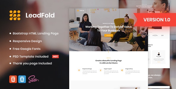 LeadFold - 企业集团公司网站HTML着陆页模板