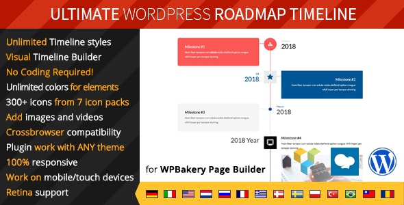 Ultimate Roadmap Timeline - WordPress 响应式时间轴插件