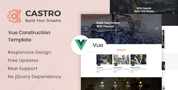 Castro - Vue JS 框架网站模板