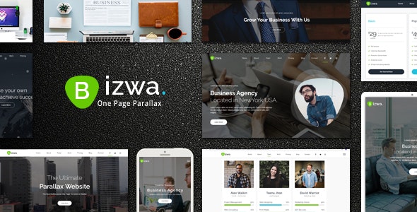 Bizwa - 极简单页视差网站HTML5模板