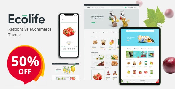 ECOLIFE - 有机绿色食品化妆品OpenCART主题