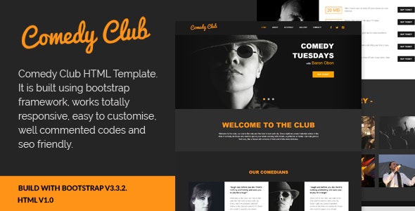  Comedy Club - Comedy Club Entertainment Industry Website HTML Template