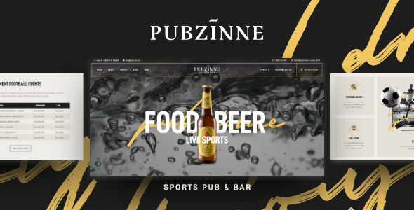 Pubzinne - 体育赛事酒吧俱乐部网站WordPress主题