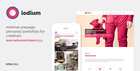 Iodium - Minimal 个人单页作品展示HTML5模板