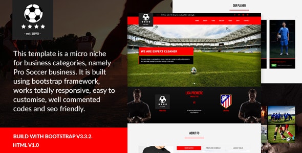 Pro Soccer - 足球俱乐部HTML5模板