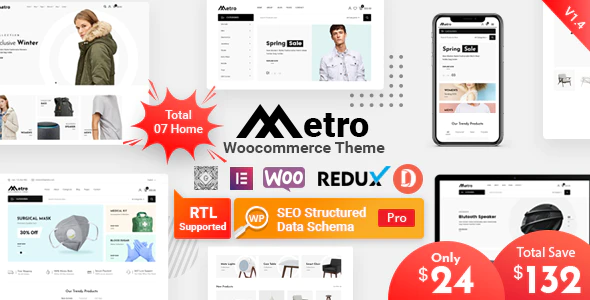 Metro - 时尚现代轻型在线商店WooCommerce网店模板
