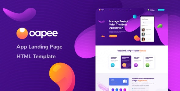 Oapee - App 应用着陆页网站HTML模板