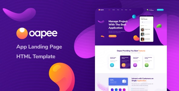 Oapee - App 应用着陆页网站HTML模板