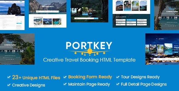 PortKey - 旅游景点预定网站HTML5模板