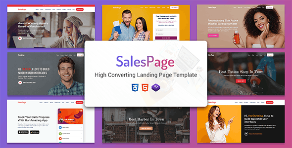SalesPage - 广告素材平面设计着陆页HTML5模板