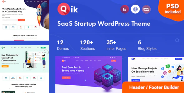 Qik - SaaS Startup WordPress Theme