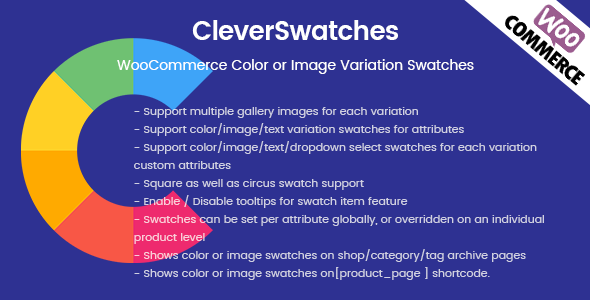 CleverSwatches - WooCommerce 商品属性颜色图像变化色板插件