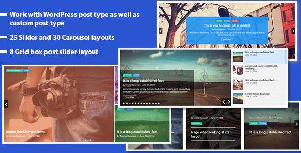 Responsive Recent Post Slider Pro 最新文章幻灯片WordPress插件