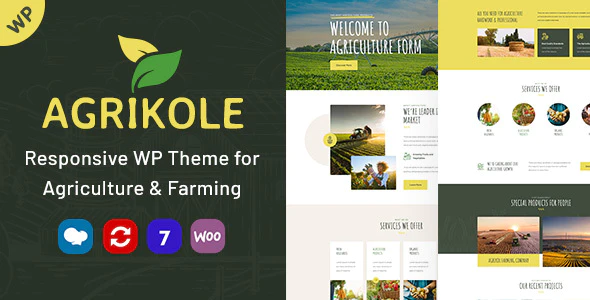 Agrikole - 农业自适应网站模板WordPress主题