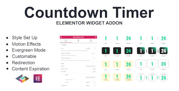 Countdown Timer Elementor Page Builder Addon 倒计时编辑器插件