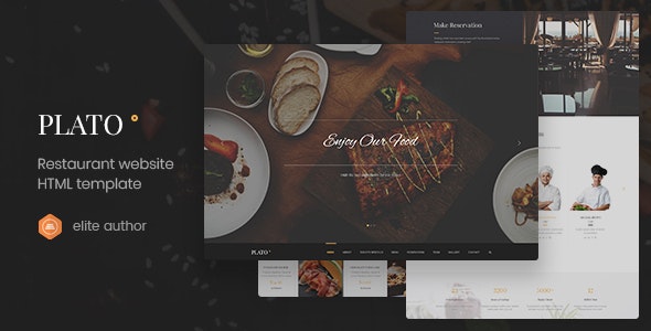 Plato - 餐厅食品单页网站HTML5模板