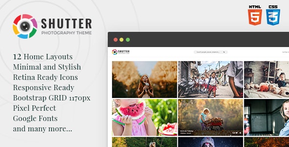 Shutter - 摄影艺术相册展示网站HTML5模板