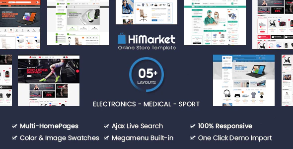 HiMarket - 电子产品医疗设备体育商店Woomerce主题