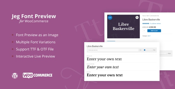 Jeg Font Preview - WooCommerce 字体销售预览插件
