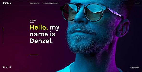Denzel. - 创意单页作品展示网站HTML模板