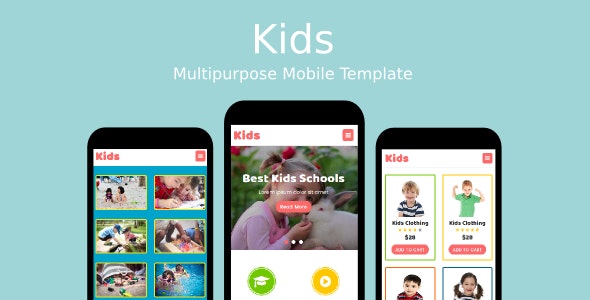 Kids - 儿童夏令营培训手机版HTML模板