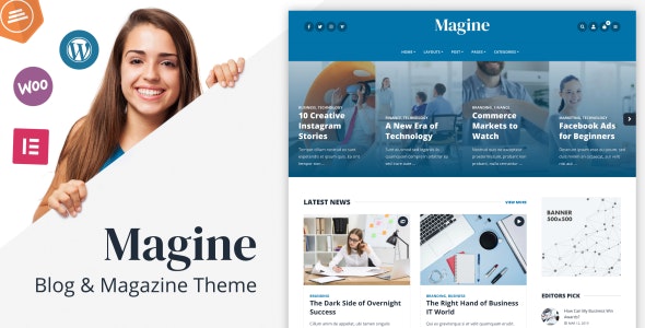 Magine - 商业新闻博客网站模板WordPress主题