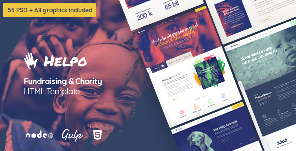 Helpo - 公益捐赠筹款慈善HTML5网站模板