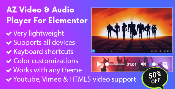 AZ Video and Audio Player Addon for Elementor 播放器插件