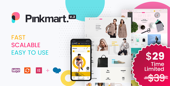  Pinkmart - AJAX online store website template WordPress theme