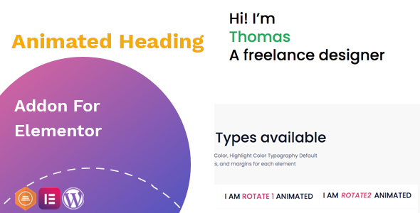 Animated heading addon – widget for Elementor 动画标题小工具插件